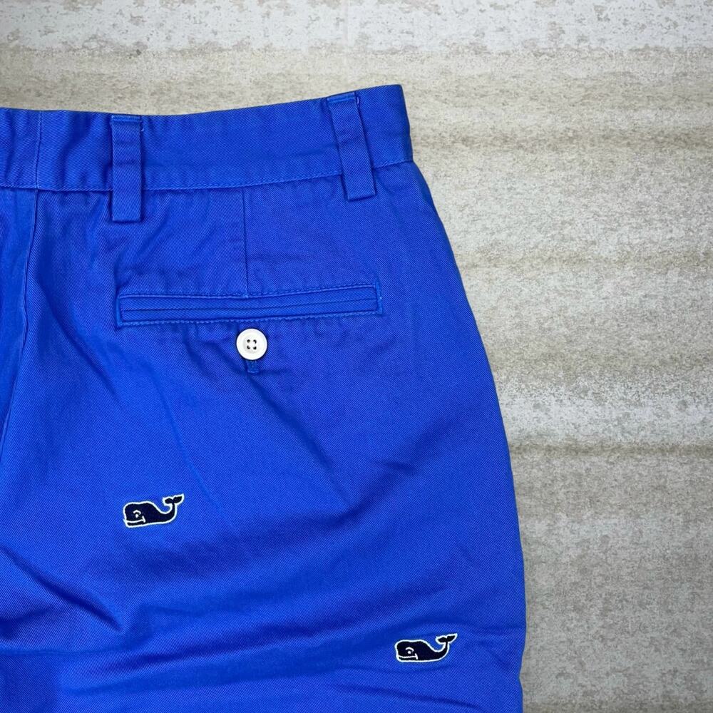 Vintage Y2K Vineyard Vines Khakis Shorts 28x8 Royal Blue Multi Logo 8" Inseam - Picture 3 of 4